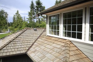 Shape And Texture Of A New Cedar Shingle Roof