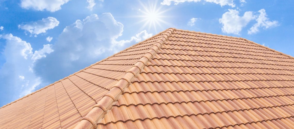 Roof tiles and sky sunlight.